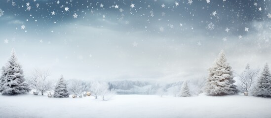 Poster - Christmas festival Celebrate White and snow theme. Creative banner. Copyspace image