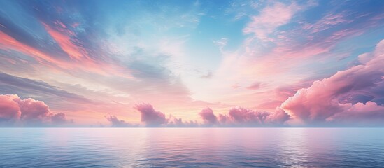 Poster - Beautiful sky at twilight times on the sea. Creative banner. Copyspace image