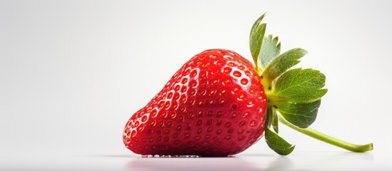 Poster - Fresh strawberry on white background. Creative banner. Copyspace image