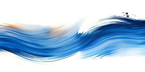 Wall Mural - Blue abstract brushstroke texture with navy smudge on white background. Concept Abstract Art, Brushstroke Texture, Navy Smudge, Blue Color, White Background