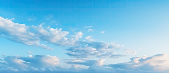 Wall Mural - Blue sky and white cloud pattern in twilight time. Creative banner. Copyspace image