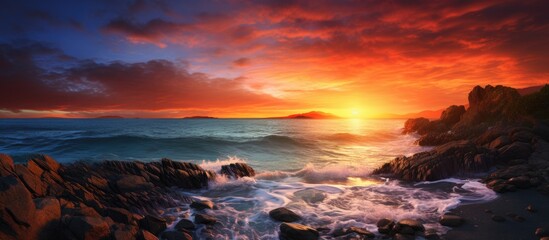 Poster - Seashore. Creative banner. Copyspace image