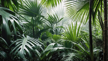 Wall Mural - creative layout of colorful palm leaves on a white background in the rays of the sun, with shadows. 