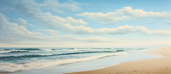 Wall Mural - sea sand and sky in the morning. Creative banner. Copyspace image