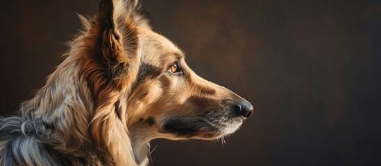 Poster - A rare East European Shepherd dog shown from from the side. Creative banner. Copyspace image