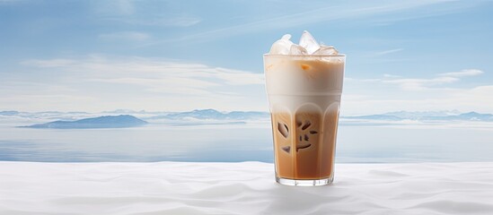 Leinwandbilder - iced mix coffee with milk. Creative banner. Copyspace image