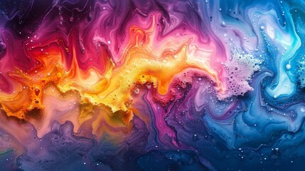 Poster - Vibrant abstract background with swirling colors that resemble melting liquid mixing together