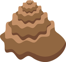 Poster - Brown wavy seashell growing in a spiral shape forming a beautiful natural pattern