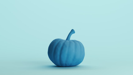 Wall Mural - Blue pumpkin Halloween food vegetable spice nobody soft tones pale background 3d illustration render digital rendering