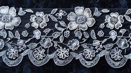 Sticker - Stylish lace border embroidery design ideal for modern women s fashion fabric printing