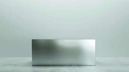 Canvas Print - A sleek empty aluminum podium, centrally placed for emphasis.