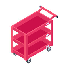 Canvas Print - Grab this isometric icon of a garage trolley 

