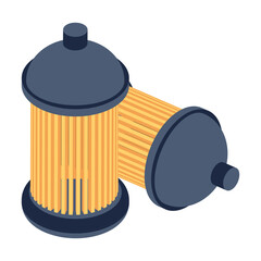 Sticker - Check out isometric icon of oil filters 

