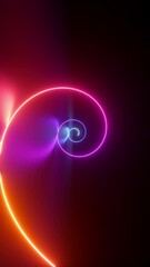 Poster - endless 3d animation, abstract geometric neon background, drawing of spinning and rotating spiral li