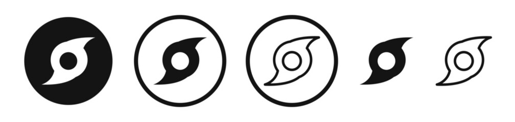 Hurricane Icon Set Cyclone and typhoon vector symbol representing tropical tornadoes, sea cyclones, and wind storms.