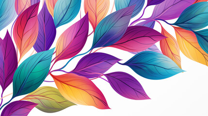 Wall Mural - Vibrant Abstract Leaf Art