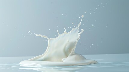 Wall Mural - a splash of white liquid against a blue background.