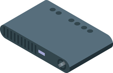 Poster - Modern digital video projector is projecting a bright beam of light