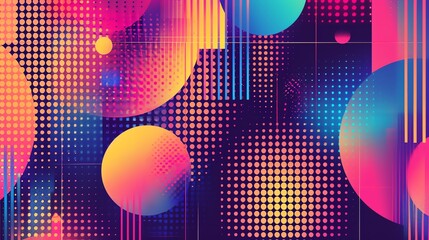 Poster - An abstract geometric pattern in vibrant colors.