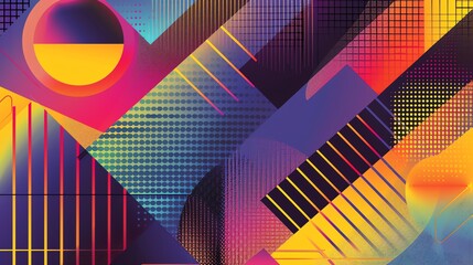 Poster - An abstract geometric pattern in bright colors.
