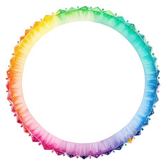 Sticker - PNG Stroke gemstone frame rainbow circle white background.