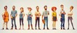© AR99 - Cartoon artistic image of men and women at work with different profession.