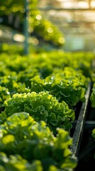 Poster - greenhouse with hydroponics system growing vegetables for sustainable and year round production