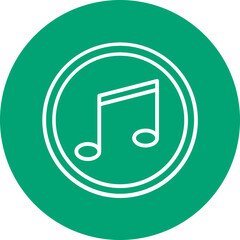 Sticker - Music player line circle icon