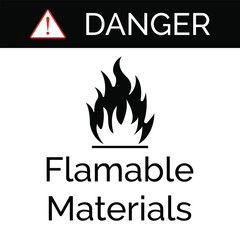 Wall Mural - danger fire sign flammable materials illustration