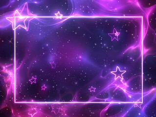 Wall Mural - A colorful frame with a star in the center and other stars surrounding it