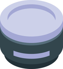 Poster - Round container with open empty lid is laying on white background