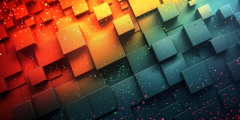 Wall Mural - modern gradient background from dark green to orange