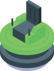 Poster - Modern round drone delivering a big parcel fast using green energy