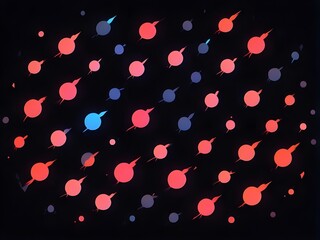 Fototapete - Abstract backgrounds of small circles blue and red neon
