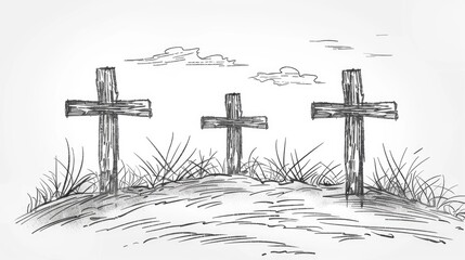 Wall Mural - Worksheet for kids to trace Christian crosses