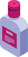 Poster - Purple and white shampoo or lotion bottle with a blank label, in isometric view