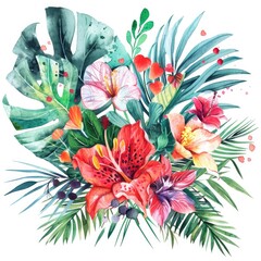 Boho Romance: Watercolor Bouquet for Valentine's Day Celebration