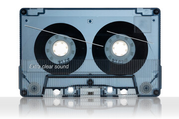 Blue Transparent Audio Cassette Tape