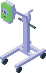 Poster - Modern medical equipment showing green screen standing on wheels for operating room