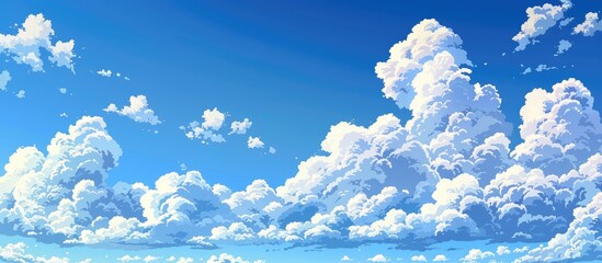 Sky with small clouds on a blue background