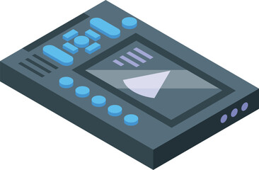 Poster - Electronic music device showing sound wave on screen, professional audio equipment