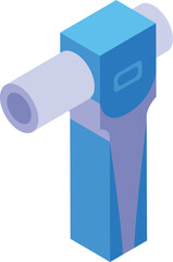 Poster - Modern electronic thermometer measuring temperature showing concept of healthcare and diagnostics in isometric view