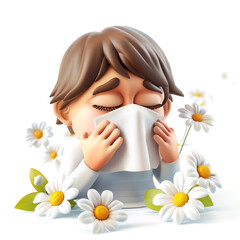 Canvas Print - 3D icon - Hay Fever Allergy icon, on the white background, glossy, high quality. Job ID: cfe5b491-99e0-4d12-ac0e-75b4096ca154