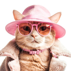 Sticker - Cat with pink sunglass