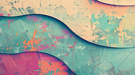 Wall Mural - Vibrant abstract art background with spring colors and concrete art style