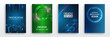 © arthead - Scientific cover template for presentation, banner. Page layout set for sci-fi. Set of high-tech covers for marketing. Modern technology design for posters. Futuristic background for flyer, brochure.
