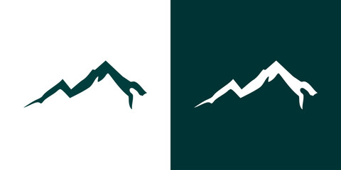 Wall Mural - Mountain silhouette icon logo background abstract vector rock peak illustration