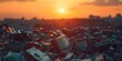 © Anastasiia - Sunset backdrop with discarded electronics being dismantled for recycling focusing on ewaste. Concept E-waste Awareness, Environmental Sustainability, Sunset Photoshoot, Recycling Action
