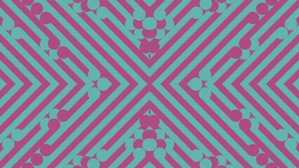 Fototapete - Moving pink and blue geometric shapes. 3d rendering loop animation 4K