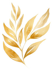 Sticker - PNG Leaves pattern plant gold.